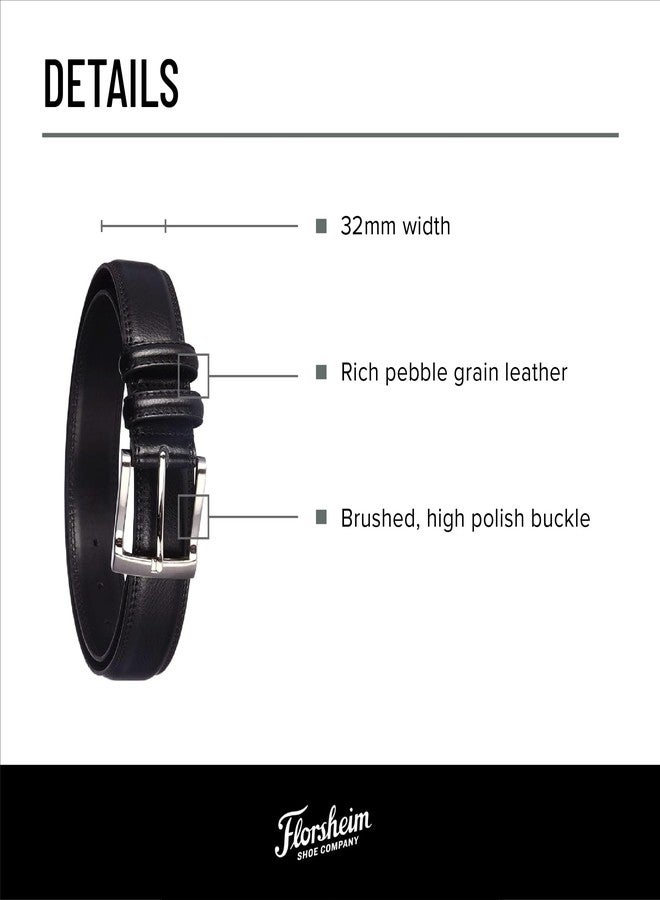 Florsheim Men's Pebble Grain Leather Belt 32mm, Brown, 30 - Image 3