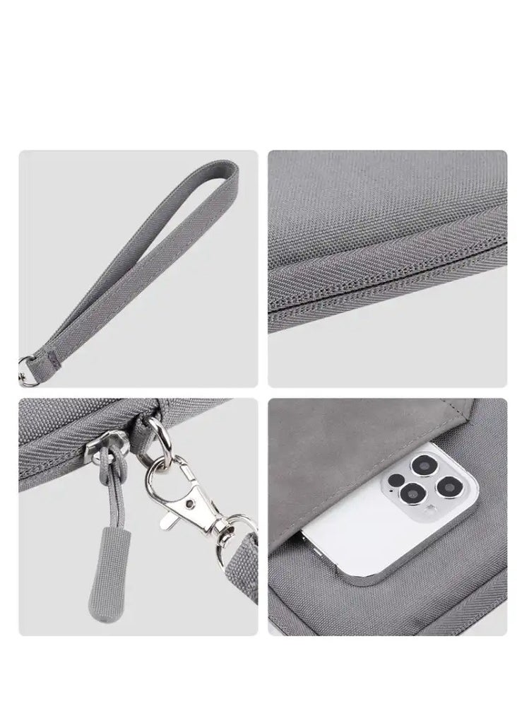 Y&D 9-11 Inch Tablet Sleeve Bag Carrying Case for iPad Pro 11 2021-2018 Air 5/4 10.9 10.2 Galaxy Tab A8 10.5/Tab S8 11" Surface Go 2/1 Protective with Pocket Dark Gray  - Image 4
