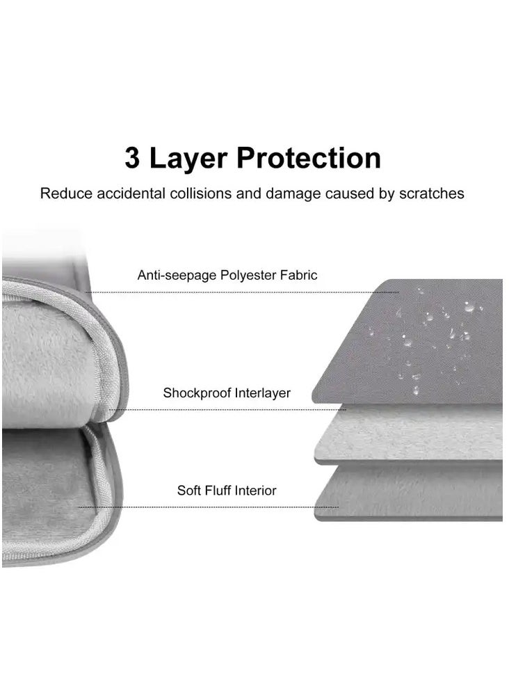 Y&D 9-11 Inch Tablet Sleeve Bag Carrying Case for iPad Pro 11 2021-2018 Air 5/4 10.9 10.2 Galaxy Tab A8 10.5/Tab S8 11" Surface Go 2/1 Protective with Pocket Dark Gray  - Image 5
