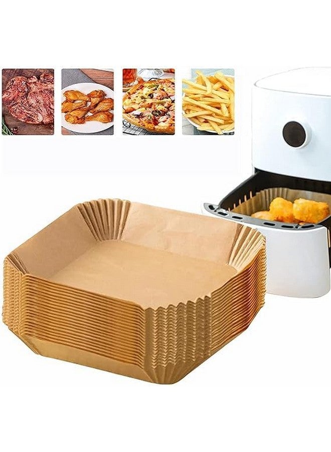 WISHOME Air Fryer Disposable Square Paper Liner Disposable air Fryer Paper Liners, Water-Proof, Oil-Proof, Food Grade Parchment for Baking Roasting Microwave 20CMS (50 Pieces) - RA066 - Image 1