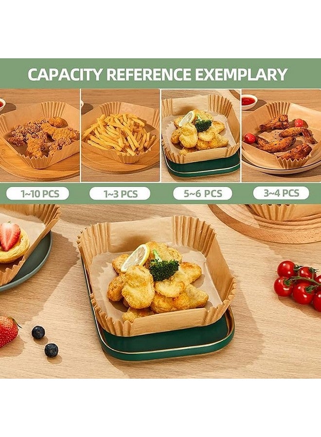 WISHOME Air Fryer Disposable Square Paper Liner Disposable air Fryer Paper Liners, Water-Proof, Oil-Proof, Food Grade Parchment for Baking Roasting Microwave 20CMS (50 Pieces) - RA066 - Image 3