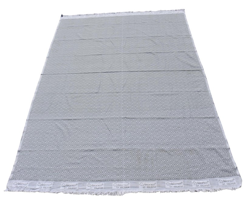 Mandhania Soft Premium Light Weight Solapur Chaddar 100% Cotton Dailyuse Single Bed Blanket Pack of 1 Light Grey - Image 3