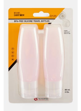 2 Piece Silicon Travel Bottles 89 ml, Light Pink