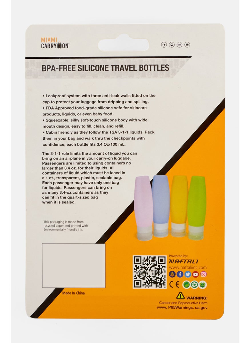 Miami Carry On - 2 Piece Silicon Travel Bottles 89 ml, Light Pink - Image 1