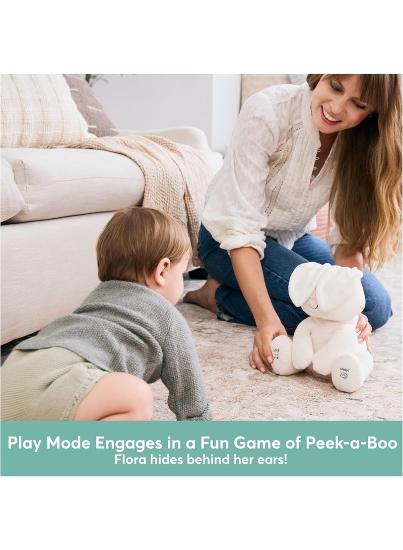 بلاي لعبة أرنب فلورا المتحركة المحشوة - أرنب ناعم يغني ويلعب الغميضة للأطفال الذكور والإناث - لعبة أرنب محشو لطيف يتحدث للأطفال الرضع والأطفال الصغار وحديثي الولادة - Image 3