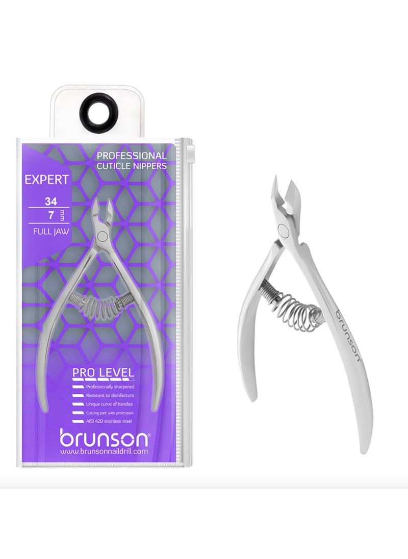 brunson Professional Manicure Pedicure Cuticle Nipper Expert 34-7mm Full-Jaw | Cuticle Remover Nail Nipper  - Image 1