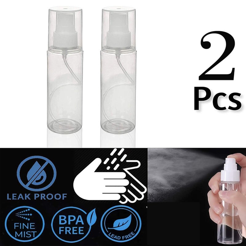 Devinez Multipurpose Empty Mist Spray Transparent Bottle 200 ml Pack of 2 Atomizer with UltraFine Mist Pump for Beauty Travel Toners Cleaning Oils Room Freshner Sanitizers DIY - Image 3