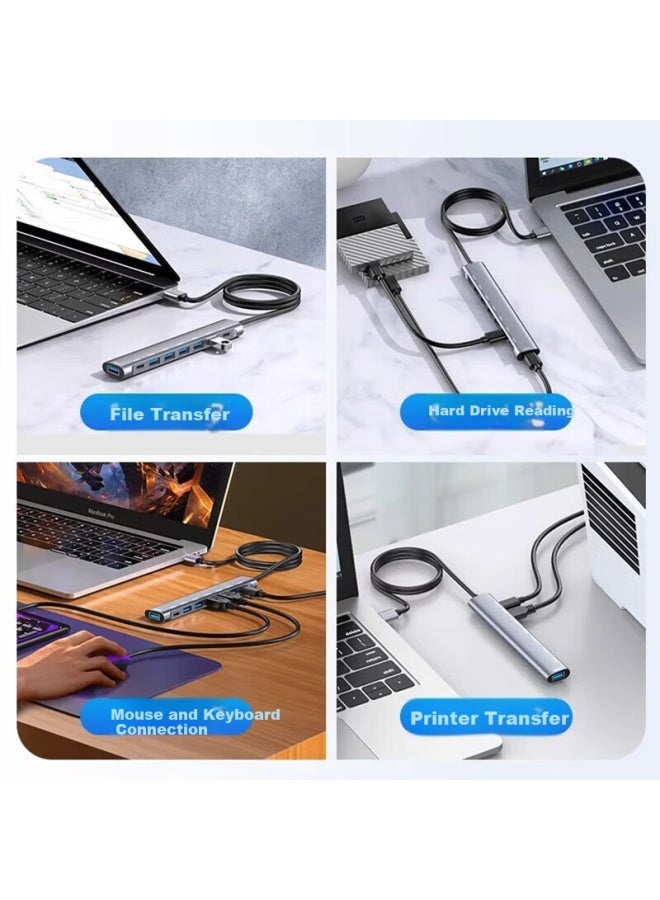 Youlianxing Usb 3.0 5-in-1 Docking Station Splitter 2m Usb/type-c Expansion Hub Desktop Pc Extension Cable Ylx-rs565lam