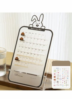 SYOSI 2023 Desktop Calendar Transparent Cute Rabbit Mini Small Ornaments Schedule Manual Perpetual Calendar Creative Desktop Office Mobile Phone Holder  - Image 1