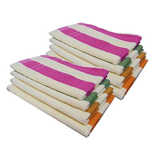 A'kin Akin Multicolor Cotton Hand Towel Set Length 54 CM Width 36 CM 120 GSM Hand Towels Bathroom Towel Bathroom Napkin Pack of 8 - Image 1