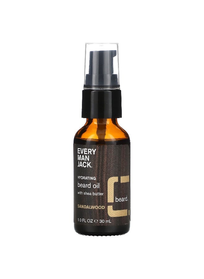 Every Man Jack Every Man Jack, Hydrating Beard Oil with Shea Butter, Sandalwood, 1 fl oz (30 ml)  - Image 1