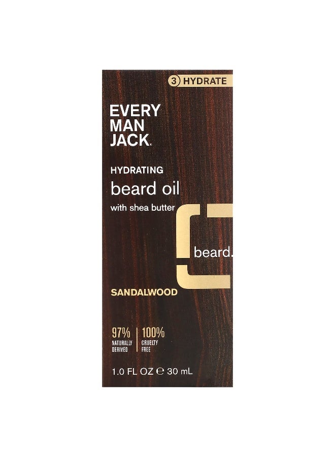 Every Man Jack Every Man Jack, Hydrating Beard Oil with Shea Butter, Sandalwood, 1 fl oz (30 ml)  - Image 2