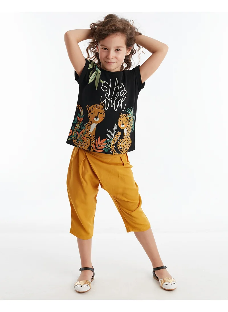 Denokids Stay Leo Girl T-shirt Capri Pants Set