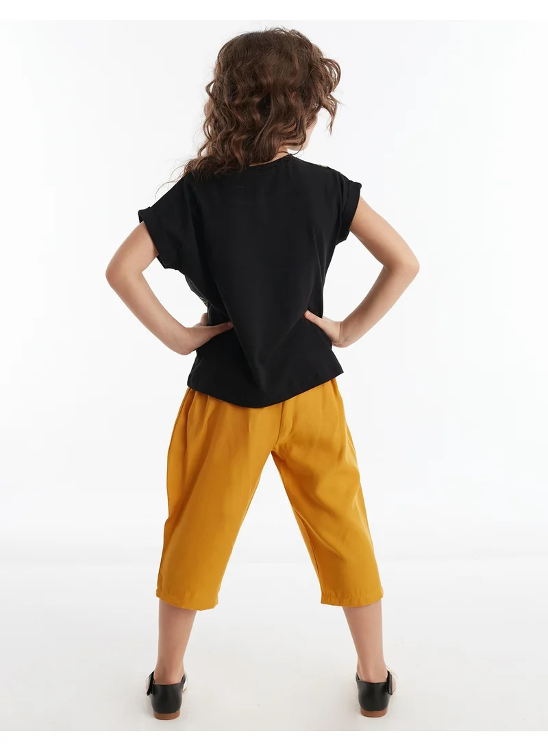 Denokids Stay Leo Girl T-shirt Capri Pants Set