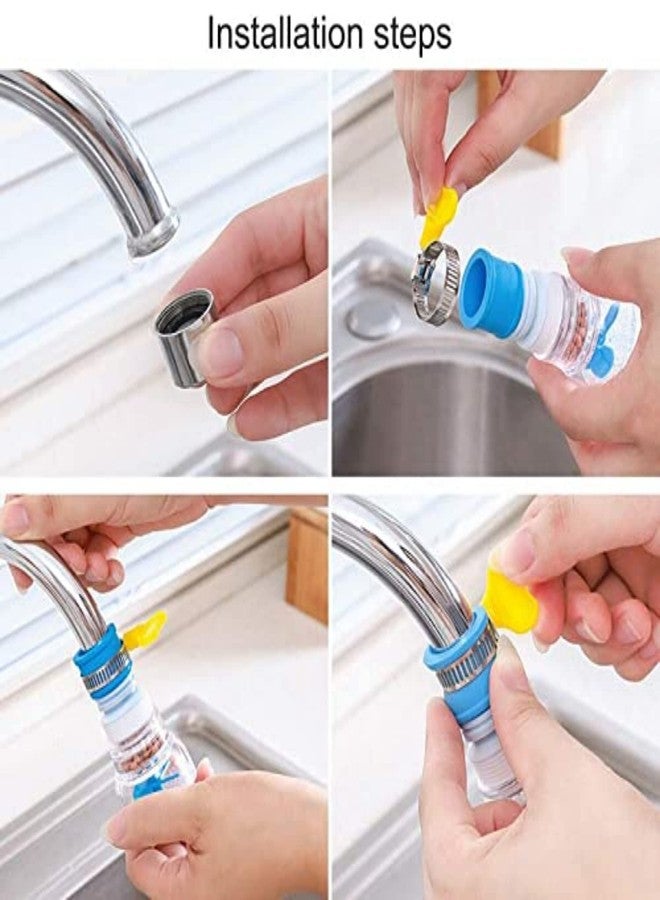 TOP SELECT 360-Degree Rotatable Faucet Aerator, Water Saving Sink Sprayer with Adjustable Filter Head, Blue and Yellow, ABS Plastic - Image 4