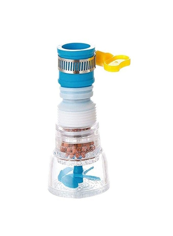 TOP SELECT 360-Degree Rotatable Faucet Aerator, Water Saving Sink Sprayer with Adjustable Filter Head, Blue and Yellow, ABS Plastic - Image 1