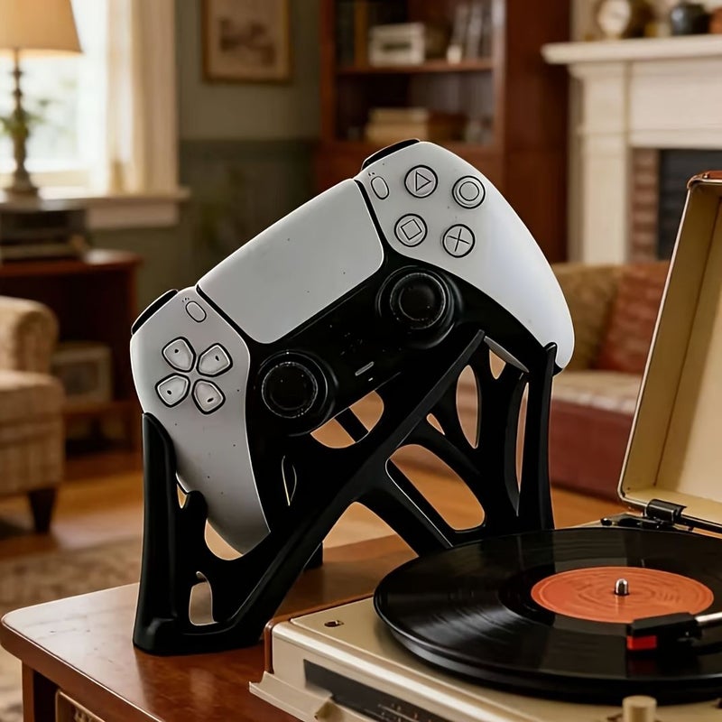 حامل تحكم PS5 مطبوع ثلاثي الأبعاد على شكل عنكبوت أسود، حامل عرض تخزين مكتبي. - Image 5