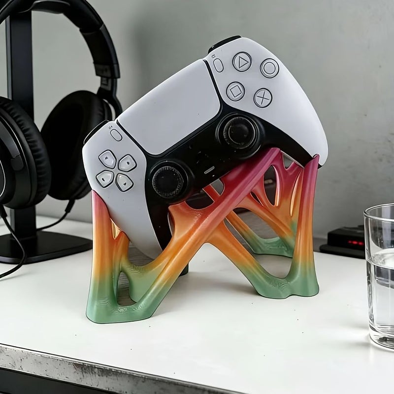 حامل تحكم PS5 مطبوع ثلاثي الأبعاد على شكل عنكبوت أسود، حامل عرض تخزين مكتبي. - Image 1