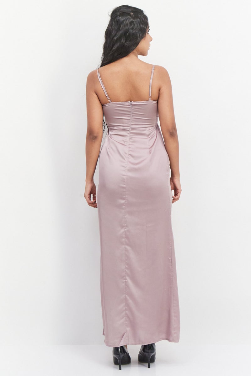 saint genies فستان ماكسي بسيط للنساء، موف - Image 2