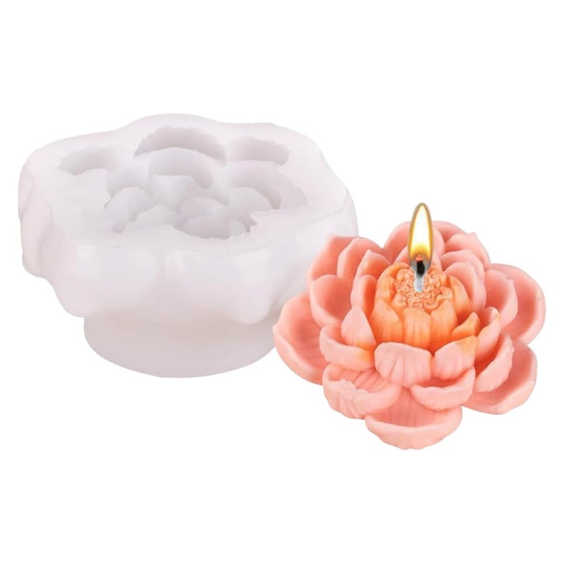 SOFTCREATO SOFTCREATO Lotus Flower Silicone Mold Lotus Candle Molds 3D Flower Resin Mold Lotus Flower Epoxy Resin Mould Lotus Mould for Candles Soap Making DIY Wax Resin Craft Lotus C 