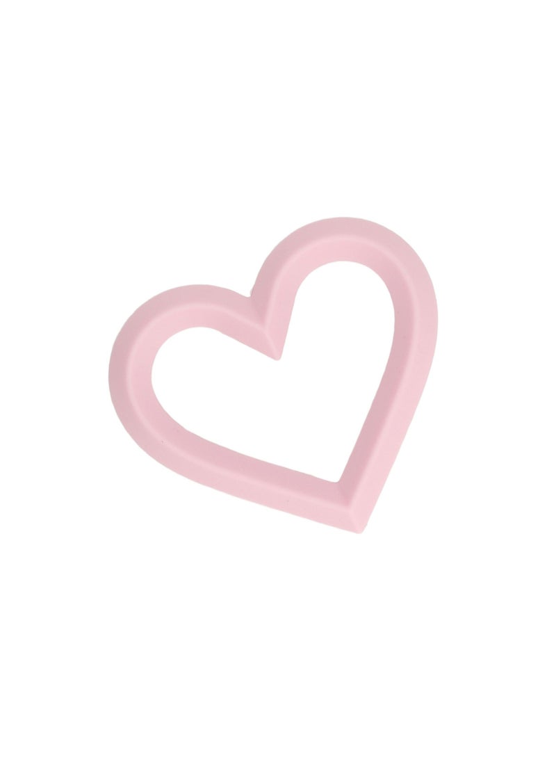 TOT TOT Lovely Heart Teether - Adorable Silicone Teething Toy (baby pink)  - Image 3