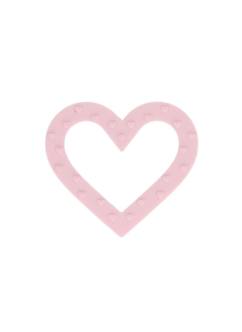 TOT TOT Lovely Heart Teether - Adorable Silicone Teething Toy (baby pink)  - Image 2