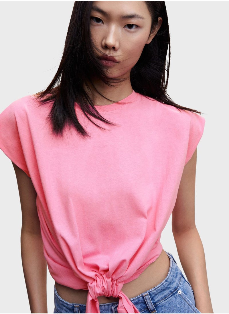MANGO - Knot Detail T-Shirt - Image 1