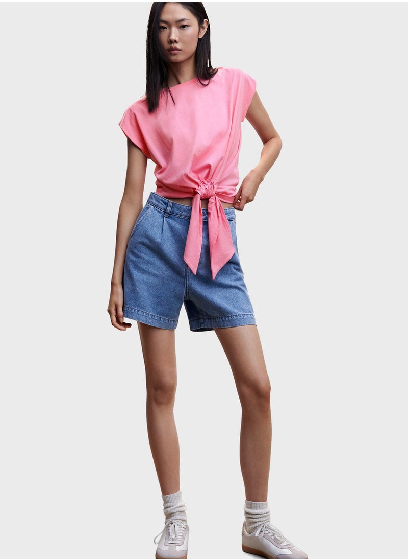 MANGO - Knot Detail T-Shirt - Image 1