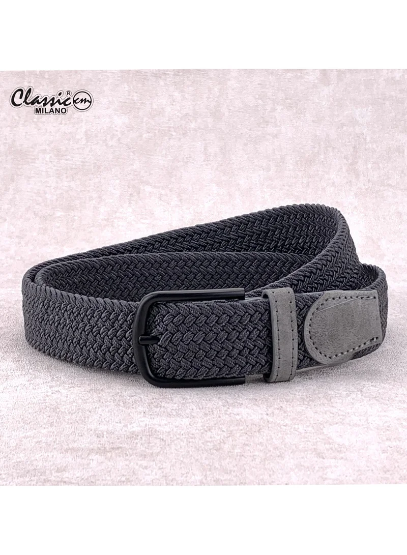 Classic Milano Braided Cotton Elastic Stretch Belt for Men & Women, Woven Canvas Web Belt with Gift Box, Adjustable Men's Belt | Full Length: 110CM (Free Size - Fits up to the waist of 40 Inches / 100 CM)