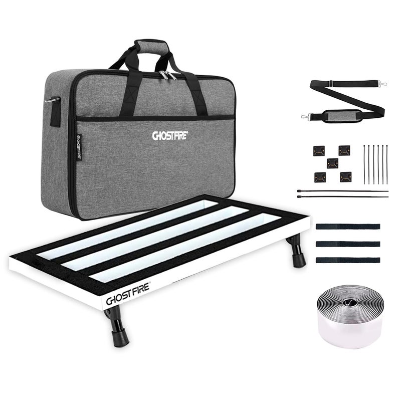 GHOSTFIRE Ghost Fire Guitar Pedal Board Aluminum Alloy 1.76IB Super light Effect Pedalboard 19.8''x11.5'' with Carry Bag,SPL-04 White - Image 1