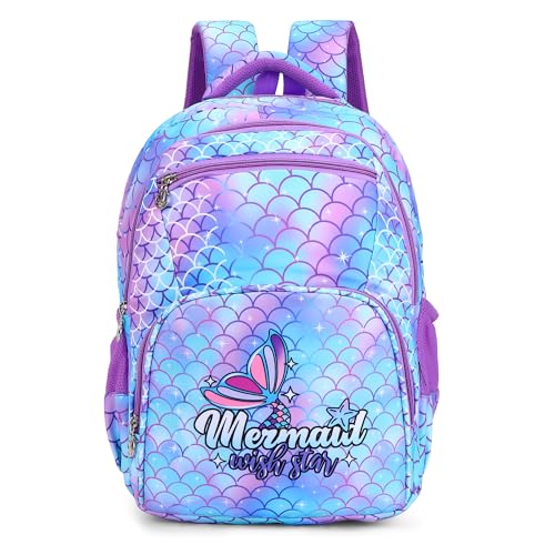TRUE HUMAN TINY TEEN School Bag for Girls, Lightweight Casual Backpack, Trendy for Girls, kids students (Mermaid) - Image 1