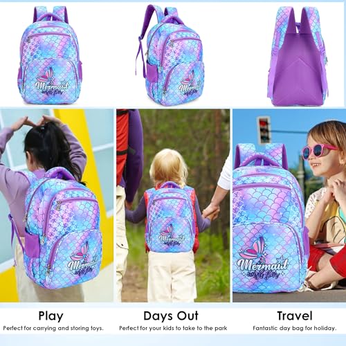 TRUE HUMAN TINY TEEN School Bag for Girls, Lightweight Casual Backpack, Trendy for Girls, kids students (Mermaid) - Image 5