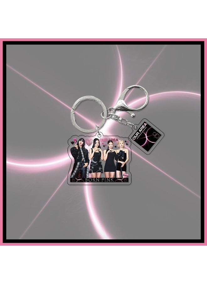 Generic - BlackPink Keychain ROSE/JISOO/Jennie/Lisa Acrylic Pendant Schoolbag Pendant Bag Chain Car Keychain Creative Gift for Unisex - Image 1