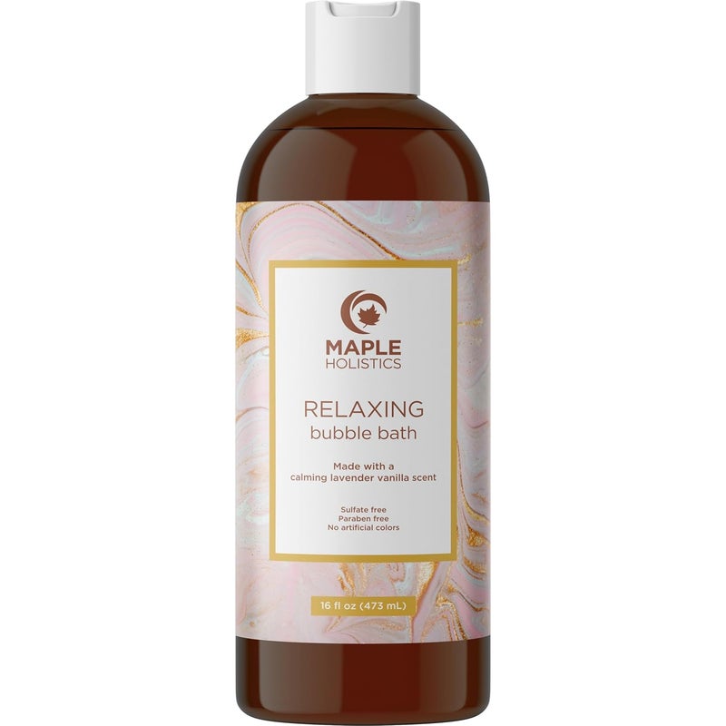 Luxurious Lavender Bubble Bath for Women  Sulfate Free Lavender Vanilla Bath Bubbles for Women Relaxing Bath Foam with Chamomile Calendula and Sage  Aromatherapy Bubble Bath Foaming Bath Oil for tub