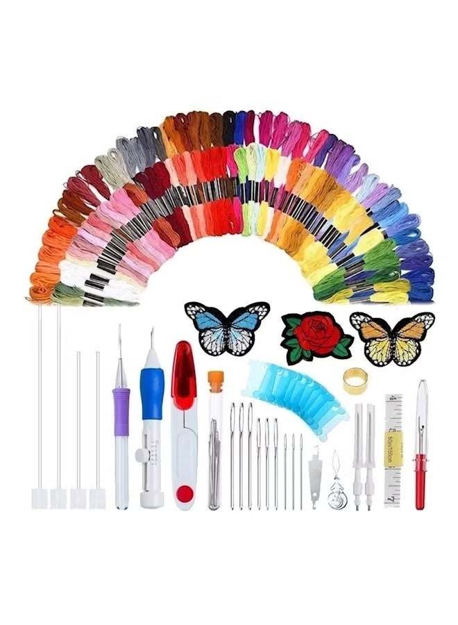 Embroidery Patterns Punch Needle Kit Craft Tool Embroidery Pen Set Multi Color