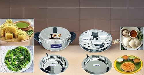 TENNYSON TENNYSON IDLI Maker Delight Plus 2 Plate Special Thick Gauge Extra DEEP Plates (2 Plates 8 IDLIES) NO Joint - Image 1