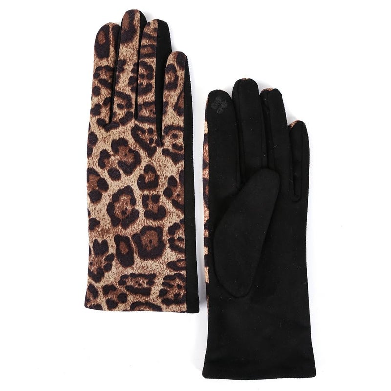 Mealah Women Winter Leopard Print Gloves - Soft Stretch Thermal Warm Cold Weather Christmas - Image 4