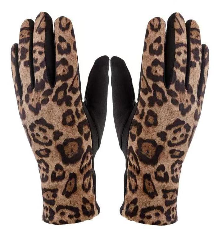 Mealah Women Winter Leopard Print Gloves - Soft Stretch Thermal Warm Cold Weather Christmas - Image 5