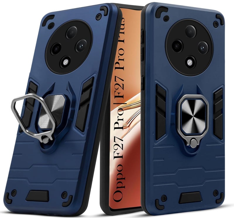 AIBEX Armor Back Cover Compatible for Oppo F27 Pro Plus 5G| Rugged Shockproof Case with Ring Holder & Kickstand | Military-Grade Protection | Magnetic Car Mount Compatible - Image 1