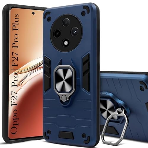 AIBEX Armor Back Cover Compatible for Oppo F27 Pro Plus 5G| Rugged Shockproof Case with Ring Holder & Kickstand | Military-Grade Protection | Magnetic Car Mount Compatible - Image 3