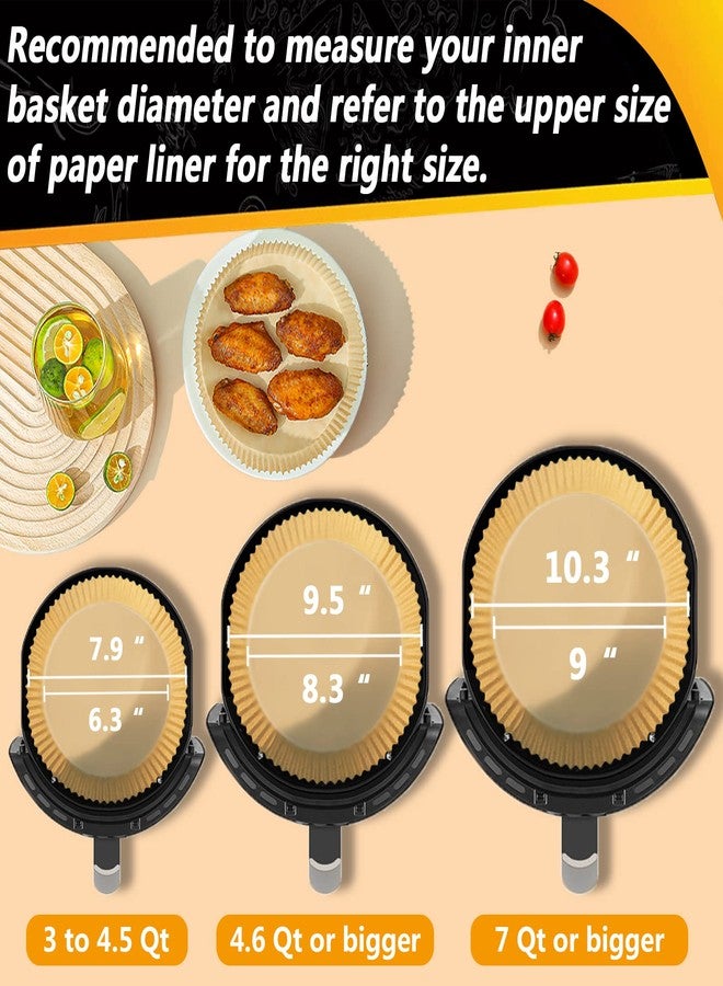 ZOWVAAM Air Fryer Paper Liners for Ninja Air Fryer 4QT AF101, 9.5 Inch Large Parchment Paper Liners Non-stick Oil Resistant, Waterproof, Food Grade Baking Paper for Roasting Microwave - Image 4