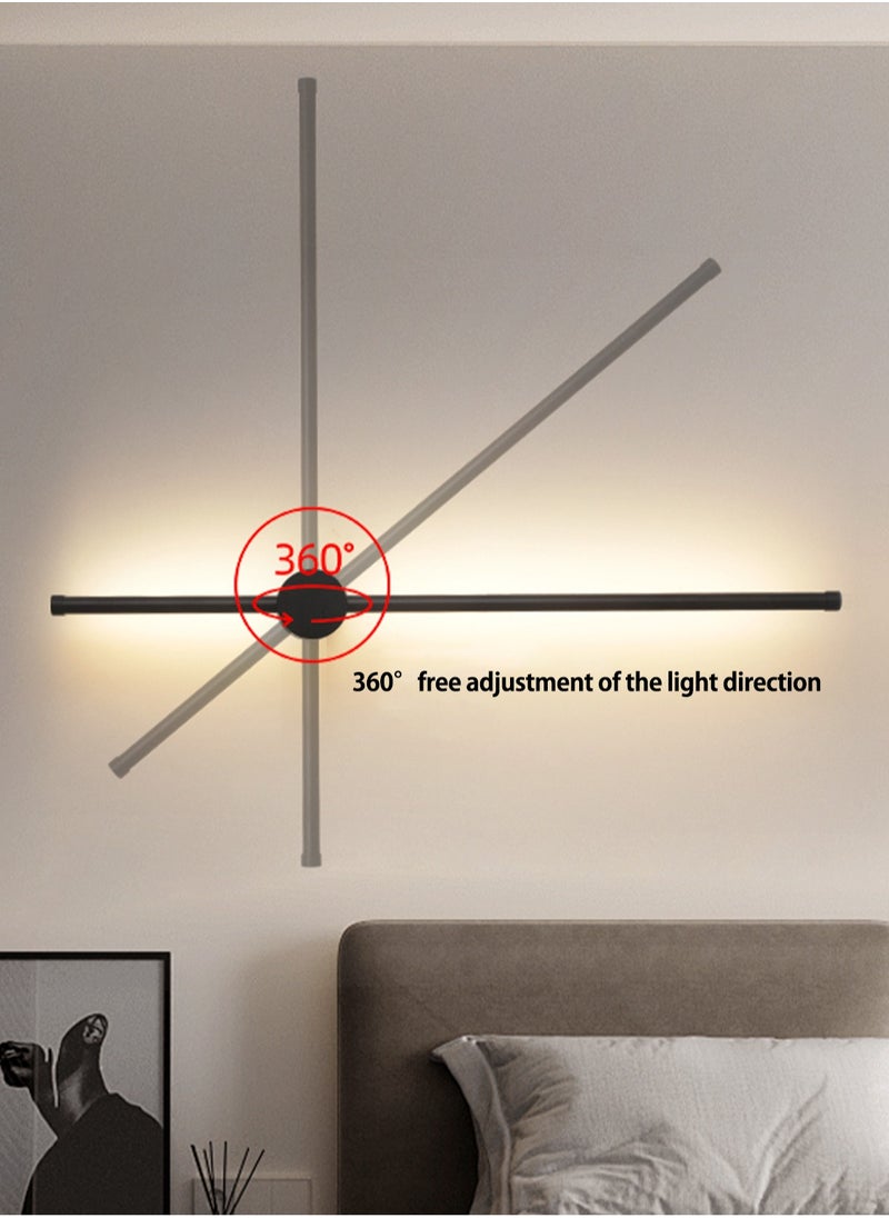 LOOPITYS （Tricolour light-60CM-Rotate）Modern wall lights Home appliances Nordic style long lumen home decoration Bedroom dining room TV wall lighting fixtures,wall lamp ,rotate  - Image 4