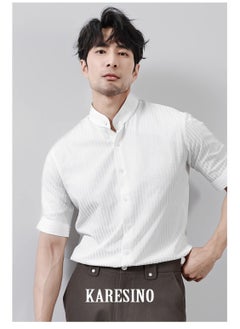 KARESINO Temperament Casual Ice Silk Short Sleeved Shirt  - Image 1