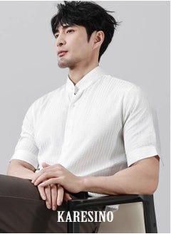 KARESINO Temperament Casual Ice Silk Short Sleeved Shirt  - Image 5