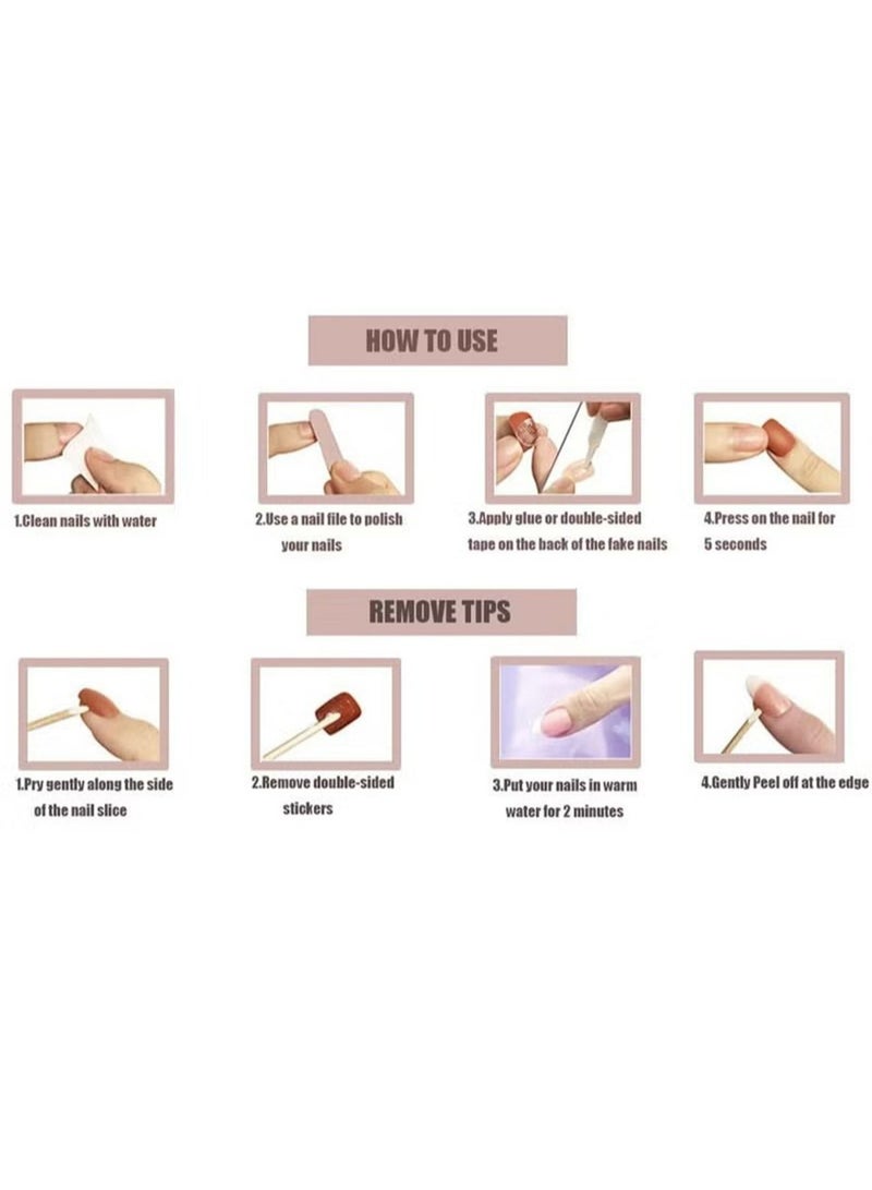 24 PCS Leopard Print Fake Nails Acrylic Press On Fake Nails Full Cover Acrylic Artificial False Nails Glitter Rhinestone Nails Accessories Artificial Fake Nail For Women - Image 5