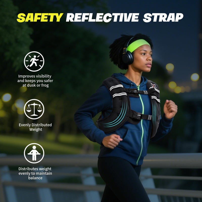 VBSD Weighted Vest Woman 12LB Weight Vest for Women Men Body Weight Vests for Walking Strength Training Running Workout Jogging Fitness Black - Image 3