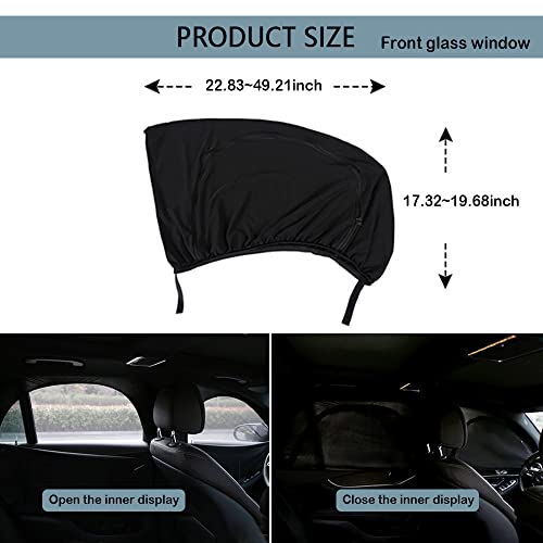 Turcee Upgrade Stretchable&Breathable SUV Car Window Shade - Oversize Double Mesh for Heat Shading and Bug&UV Protection - Car Must Have Privacy Shades for Cars,Truck,SUV When Camping (Front window/2pcs) - Image 2