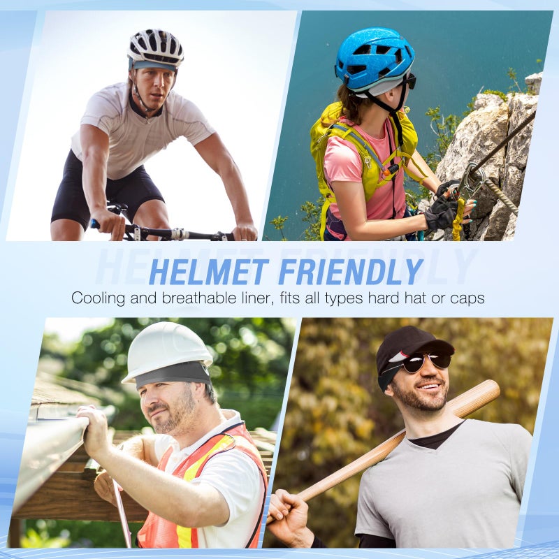 Haoteey 3 Pack Cooling Hard Hat Liner Skull Cap, Mesh Sweat Wicking Helmet Liners, Under Hardhats Cap for Men Women - Image 5