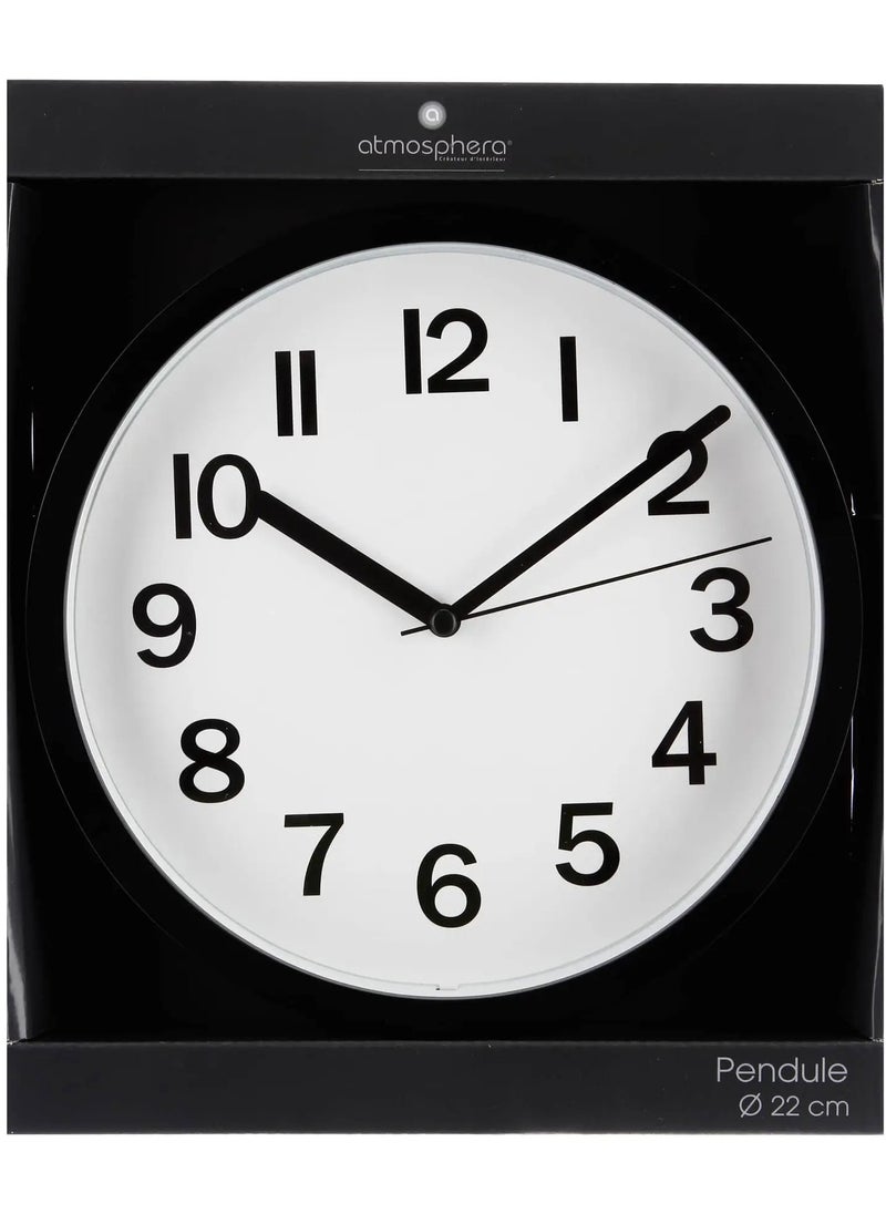 atmosphera - Classic Style Plastic Wall Clock (22.3 x 3.8 cm, Black) - Image 1