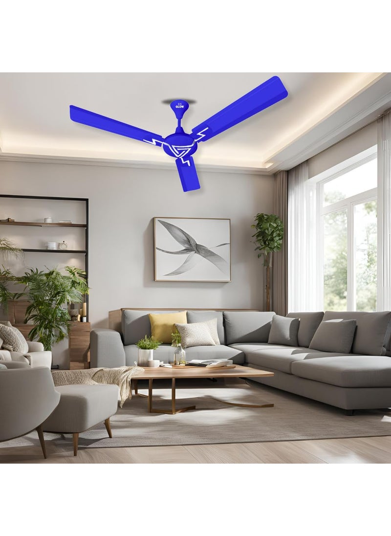 GS GLOW GS GLOW BLUETONE 1 Star 1200 mm 3 Blade Ceiling Fan Energy Saving BLUE Pack of 1  - Image 4